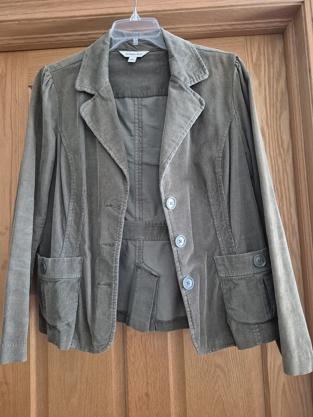St. John's Bay Olive Green Corduroy Button Blazer